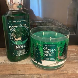 vanilla bean noel body wash and Candle
